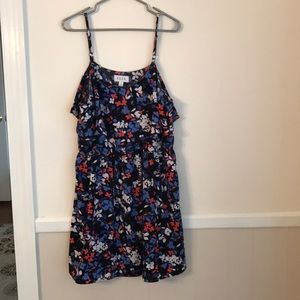 Elle summer black white orange red sundress XL